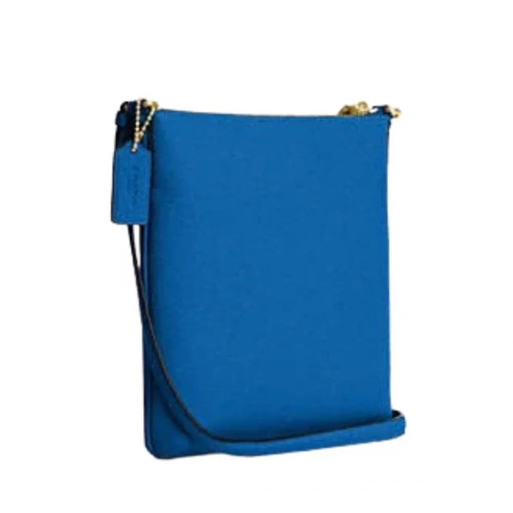 Coach Blue Crossbody Bag with Gold Hardware